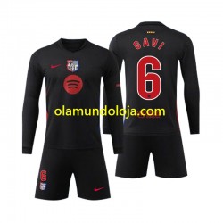 Camisola FC Barcelona Gavi 6 Criança Equipamento Segundo 2024-2025 Manga Comprida
